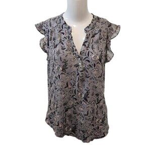 [Lucky Brand] 3 Button V-neck Top- Size M